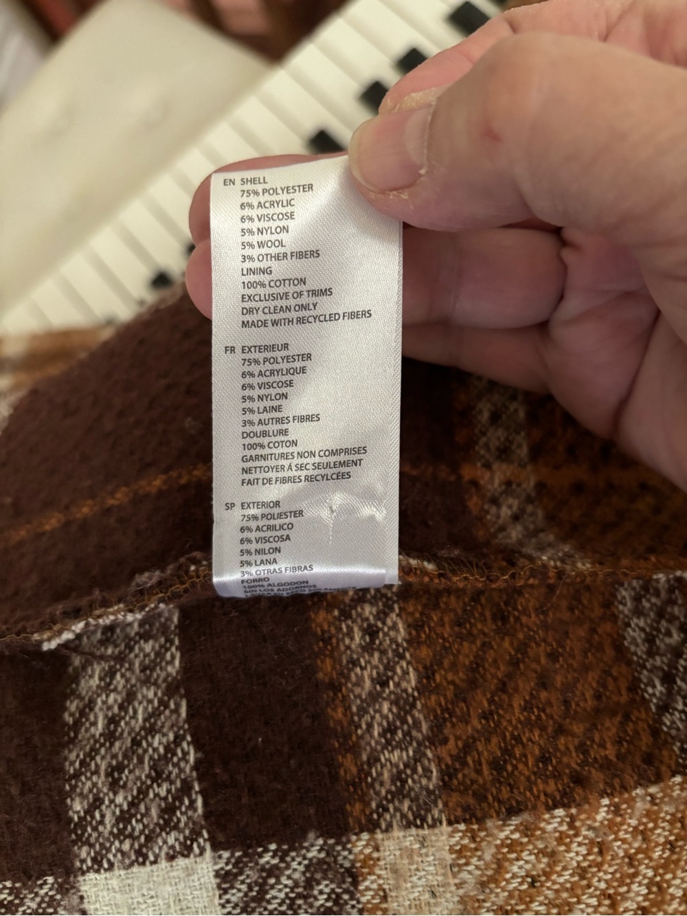 RD Style Plaid Hooded Coat in Brown, Cream & Tan R1 - Picture 14 of 16